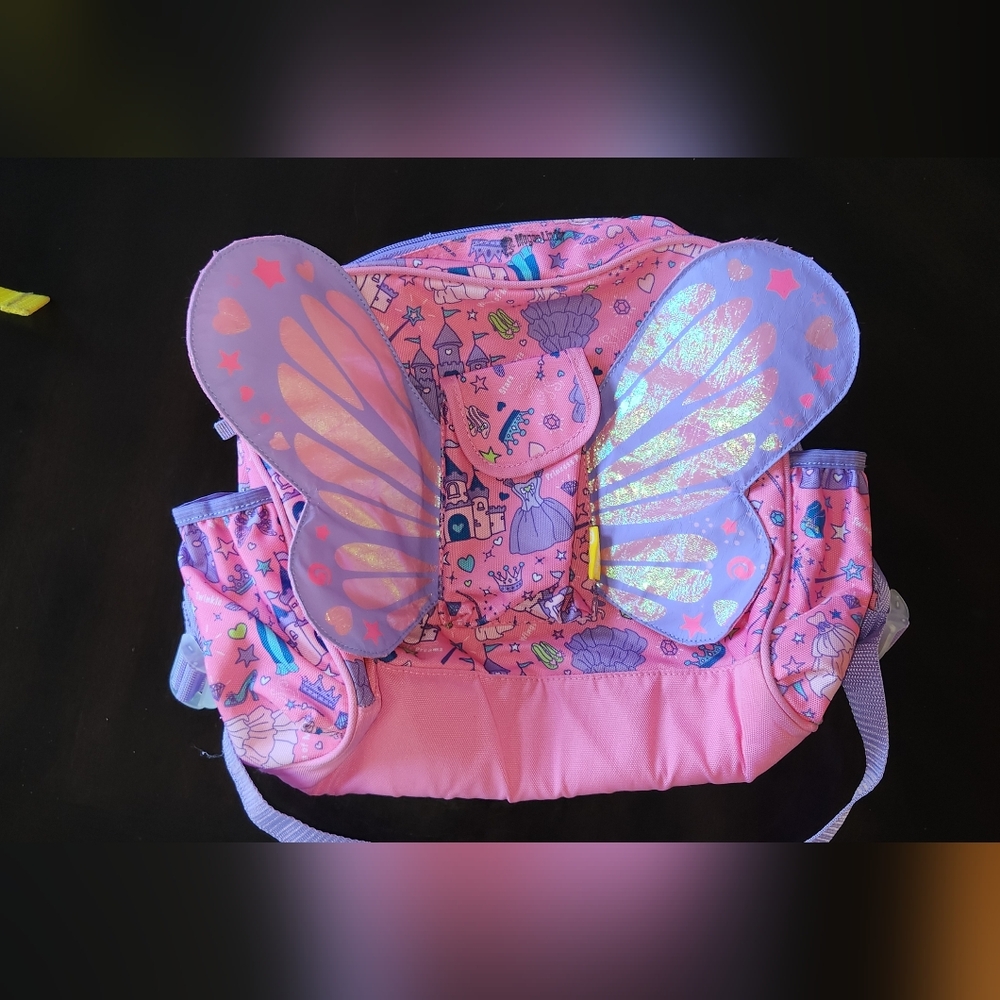 Bixbee Pink and Purple Kids Backpack with Wings